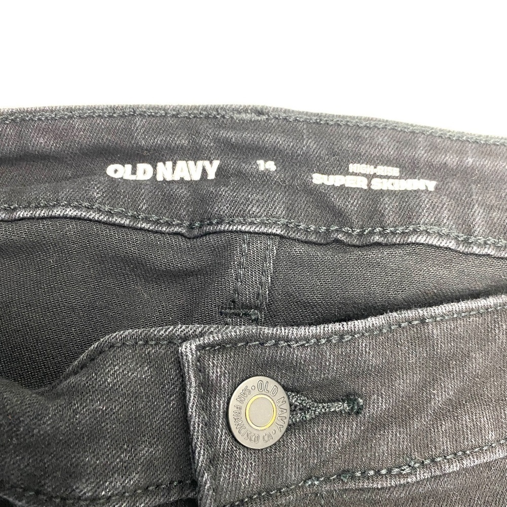 Old Navy High Rise Super Skinny Women's size 14 Black Denim Jeans - Picture 3 of 4